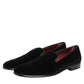 Dolce & Gabbana Black Leather Suede Slip On Loafer Dress Shoes