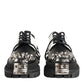 Dolce & Gabbana Black White Studded Men Formal Derby Shoes