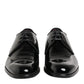 Dolce & Gabbana Black Calfskin Leather Derby Dress Shoes