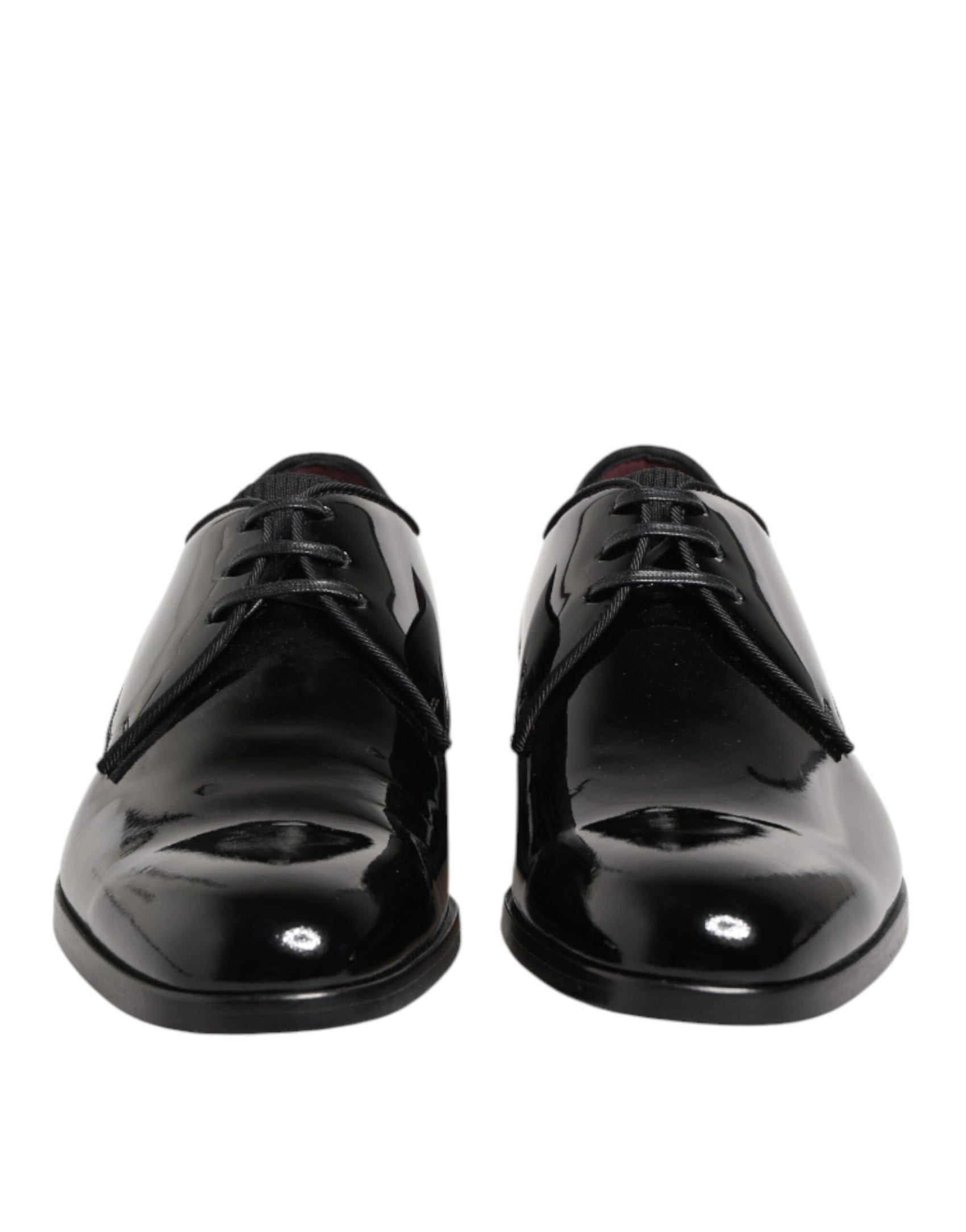 Dolce & Gabbana Black Calfskin Leather Derby Dress Shoes