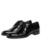 Dolce & Gabbana Black Calfskin Leather Derby Dress Shoes