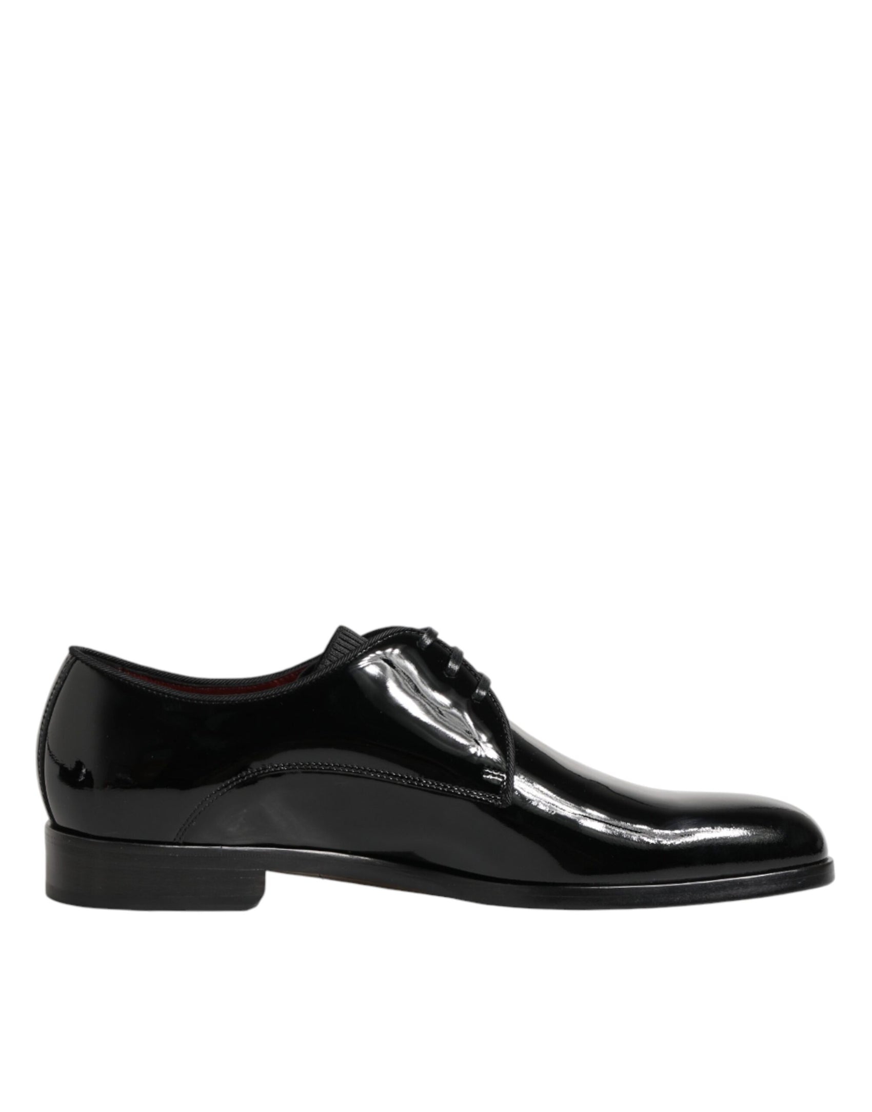 Dolce & Gabbana Black Calfskin Leather Derby Dress Shoes