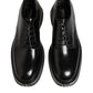 Dolce & Gabbana Black Calfskin Leather Men Derby Dress Shoes