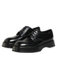 Dolce & Gabbana Black Calfskin Leather Men Derby Dress Shoes