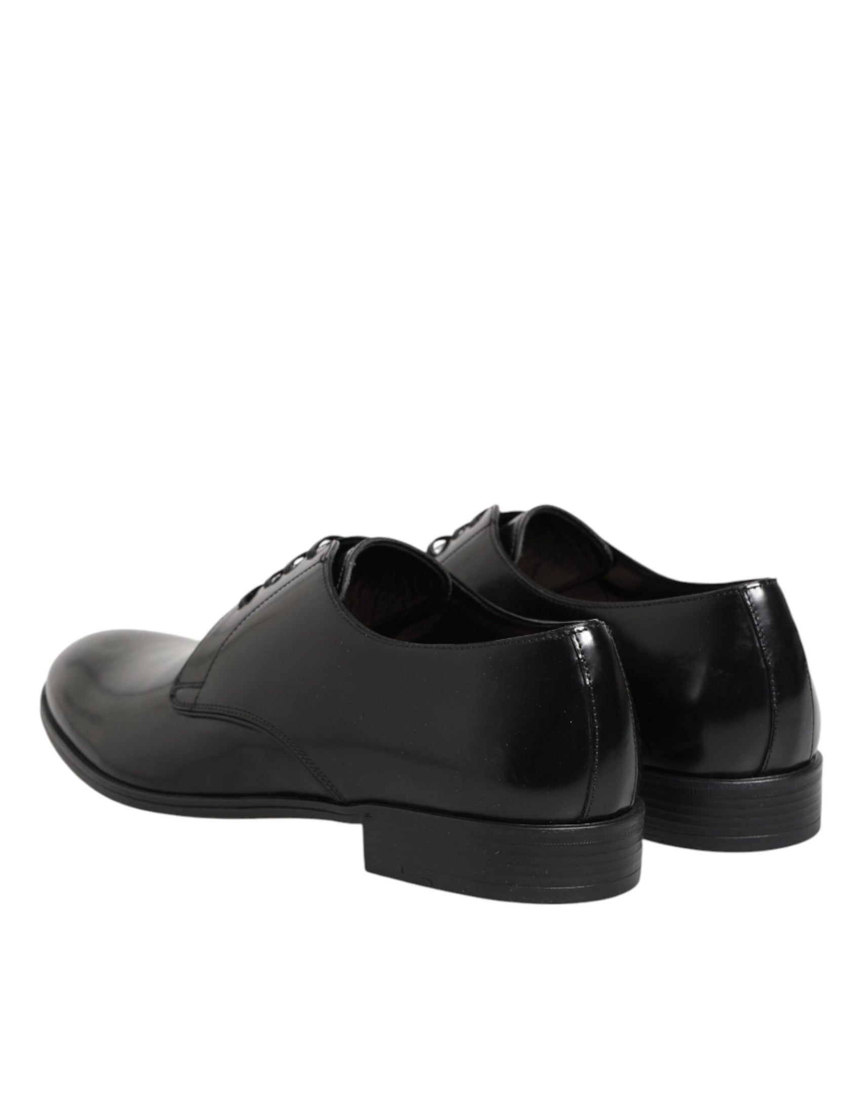 Dolce & Gabbana Black Calfskin Leather Derby Dress Shoes