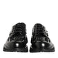 Dolce & Gabbana Black Leather Studded Men Formal Derby  Shoes