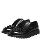 Dolce & Gabbana Black Leather Studded Men Formal Derby  Shoes
