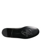 Dolce & Gabbana Black Leather Gold Crown Mens Loafers Shoes