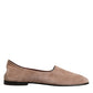 Dolce & Gabbana Beige Leather Suede Slip On Loafers Dress Shoes