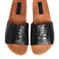Dolce & Gabbana Black Brown Leather Slides Sandals Shoes