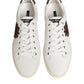 Dolce & Gabbana White Leather Heart Embellished Sneakers Shoes