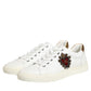 Dolce & Gabbana White Heart Embellished Sneakers Shoes