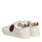 Dolce & Gabbana White Heart Embellished Sneakers Shoes