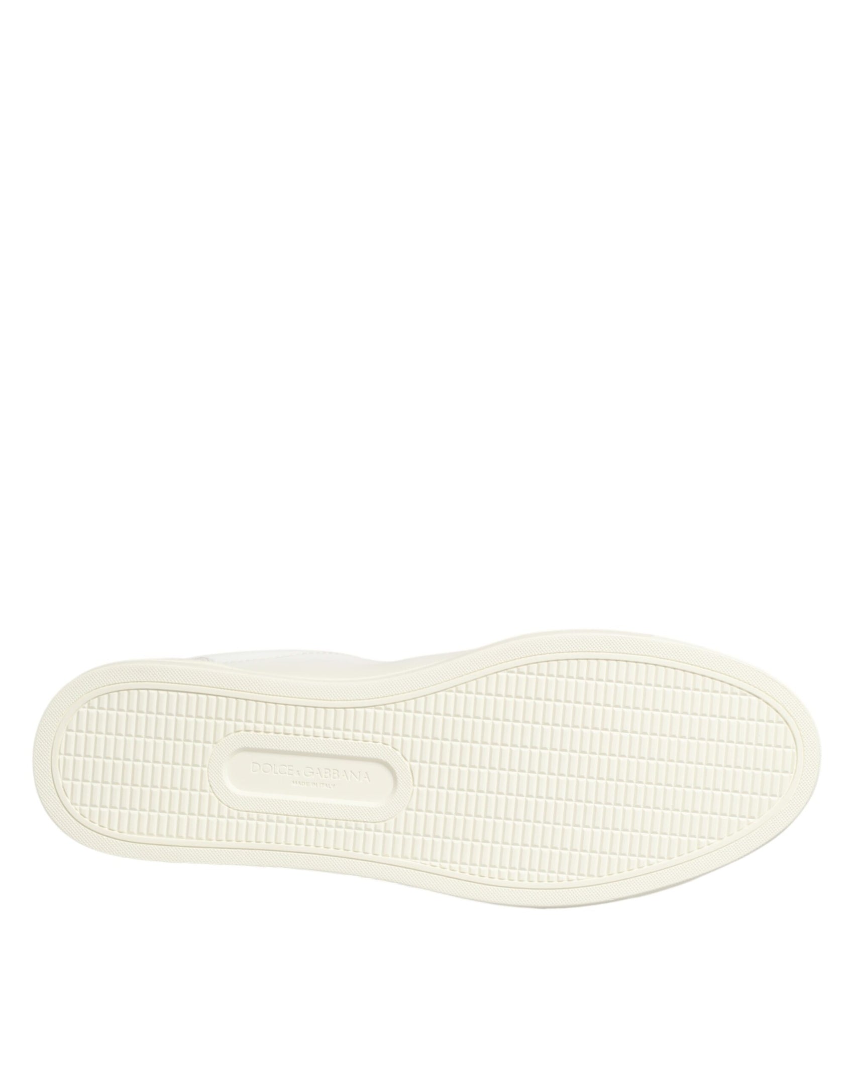 Dolce & Gabbana White Heart Embellished Sneakers Shoes