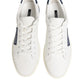 Dolce & Gabbana White Blue Leather Logo Patch Sneakers Shoes
