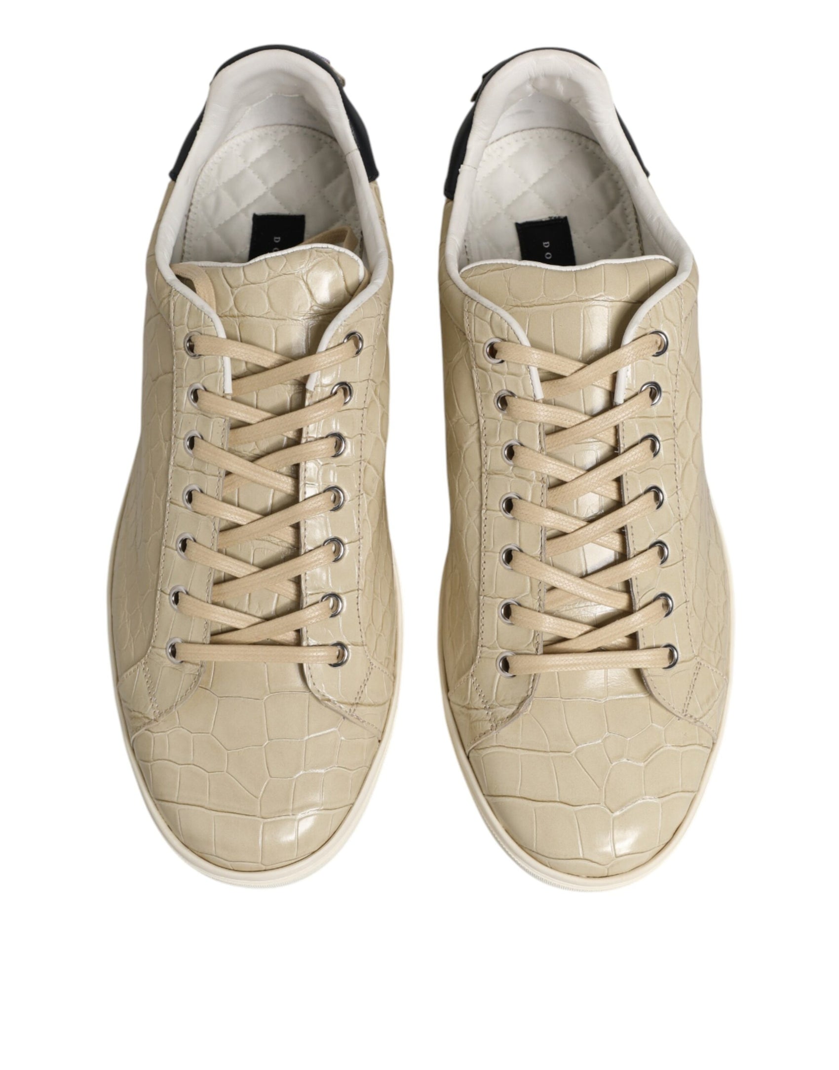 Dolce & Gabbana Beige London Low Top Leather Sneakers Shoes
