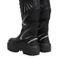 Dolce & Gabbana Black Leather Mid Calf Biker Boots Shoes