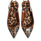 Dolce & Gabbana Brown Leopard Slingback Flats Sandals Shoes