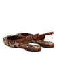 Dolce & Gabbana Brown Leopard Slingback Flats Sandals Shoes