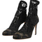 Dolce & Gabbana Black Stretch Socks Taormina Lace Boot Shoes