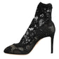 Dolce & Gabbana Black Stretch Socks Taormina Lace Boot Shoes