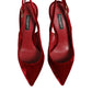 Dolce & Gabbana Red Suede High Heels Slingbacks Sandals Shoes