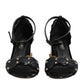 Dolce & Gabbana Black Studded Ankle Strap Sandals Shoes