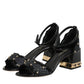 Dolce & Gabbana Black Studded Ankle Strap Sandals Shoes