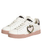 Dolce & Gabbana White Leather Sacred Heart Sneakers Shoes