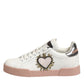 Dolce & Gabbana White Leather Sacred Heart Sneakers Shoes