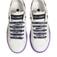 Dolce & Gabbana White Purple Leather Low Top Sneaker Shoes