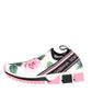 Dolce & Gabbana White Rose Print Sorrento Sneakers Shoes