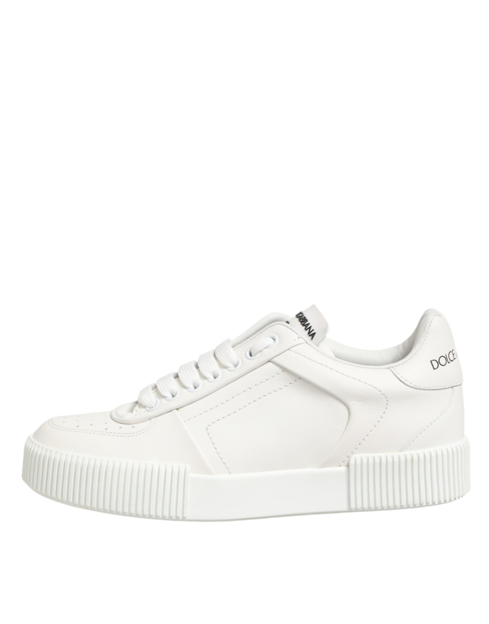 Dolce & Gabbana White Leather MIAMI Low Top Sneakers Shoes