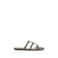 Valentino Garavani Black Calf Leather Bos Taurus Flat Sandals