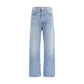 Agolde Light Blue Cotton Relaxed Fit Jeans