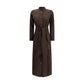 Ella Brown Silk Casual Dress