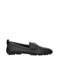 Versace Black Leather Slip-On Loafers
