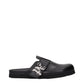 Palm Angels Black Leather Slippers