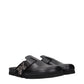 Palm Angels Black Leather Slippers