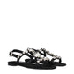 Dolce & Gabbana Black Satin Flat Sandals