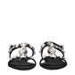 Dolce & Gabbana Black Satin Flat Sandals