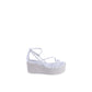 Calvin Klein White Leather Platform Sandals