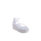 Calvin Klein White Leather Platform Sandals