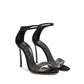 Casadei Black Silk Stiletto Heel Sandals