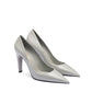 Prada Gray Leather High Heel Pumps