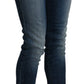Acht Cotton Blue Washed Low Waist Skinny Cropped Jeans