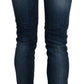 Acht Cotton Blue Washed Low Waist Skinny Cropped Jeans