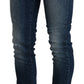 Acht Cotton Blue Washed Low Waist Skinny Cropped Jeans