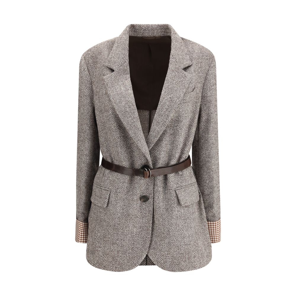 Brunello Cucinelli Brown Fleece Wool Coat