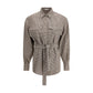 Brunello Cucinelli Brown Fleece Wool Pattern Shirt
